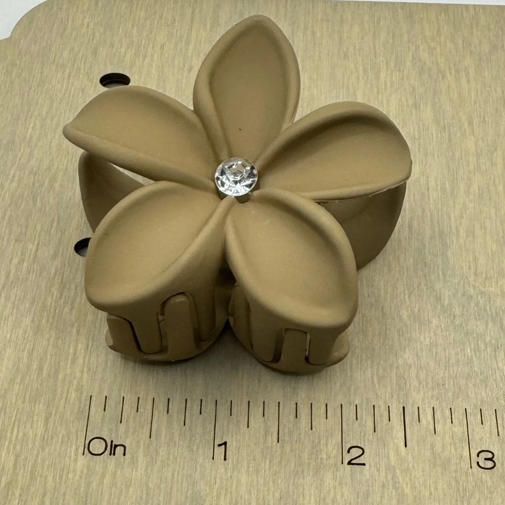 3 Matte Flower Hair Clips NEW